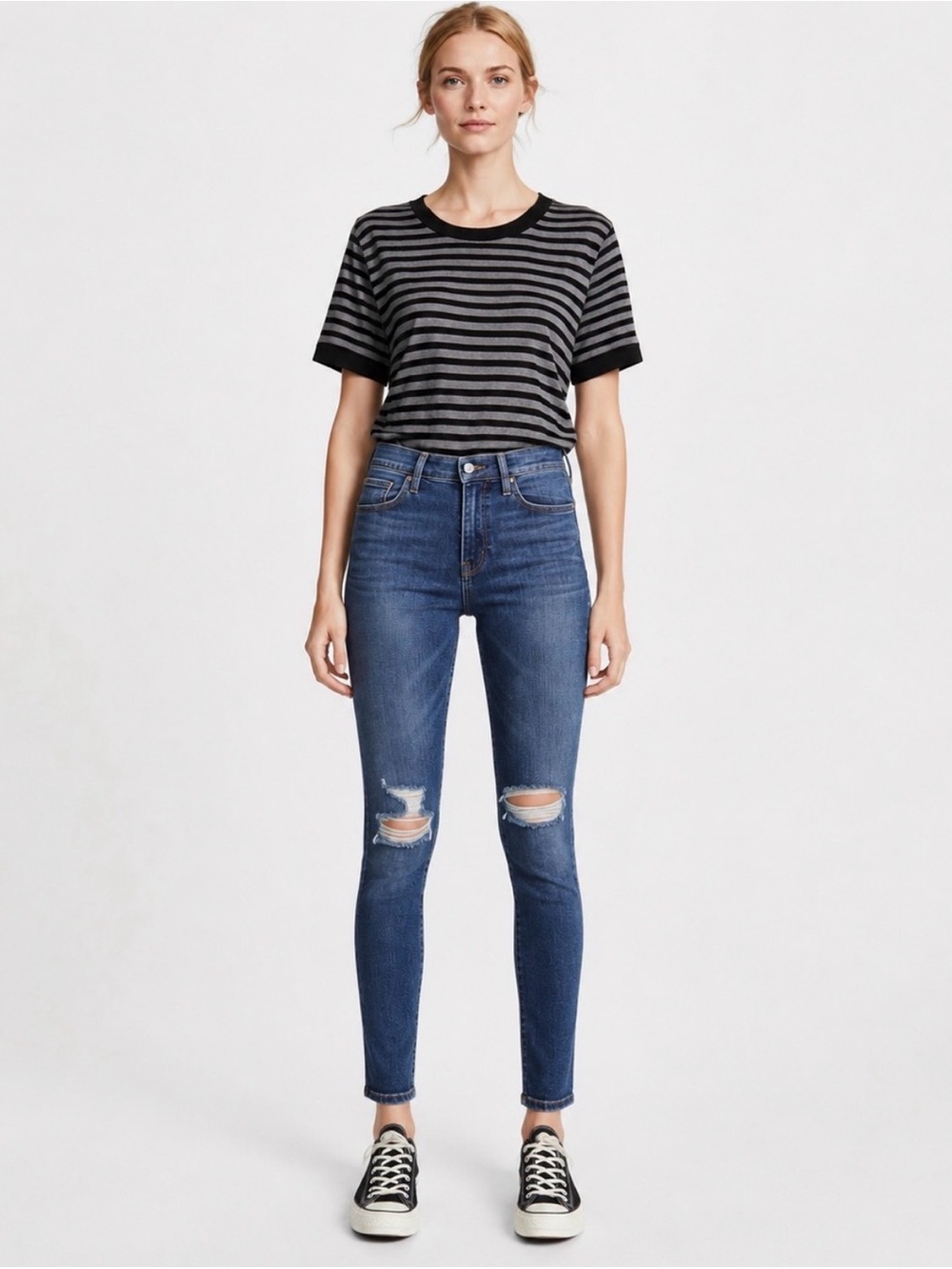 rag & bone Women's Skinny Distressed Jeans - Blue